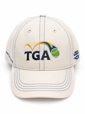 TGA  USTA Tennis Cap – Off White / Beige – Premier Youth Tennis – Adjustable